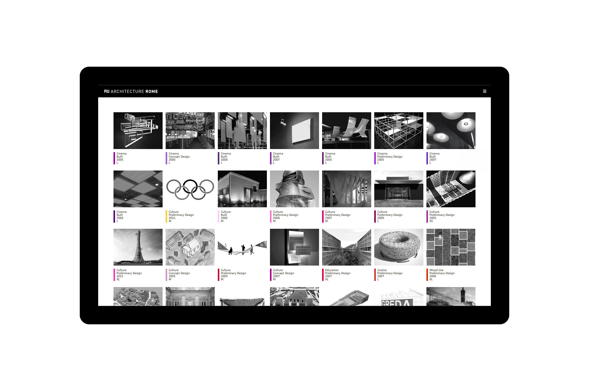 PIU Architecture Rome Website